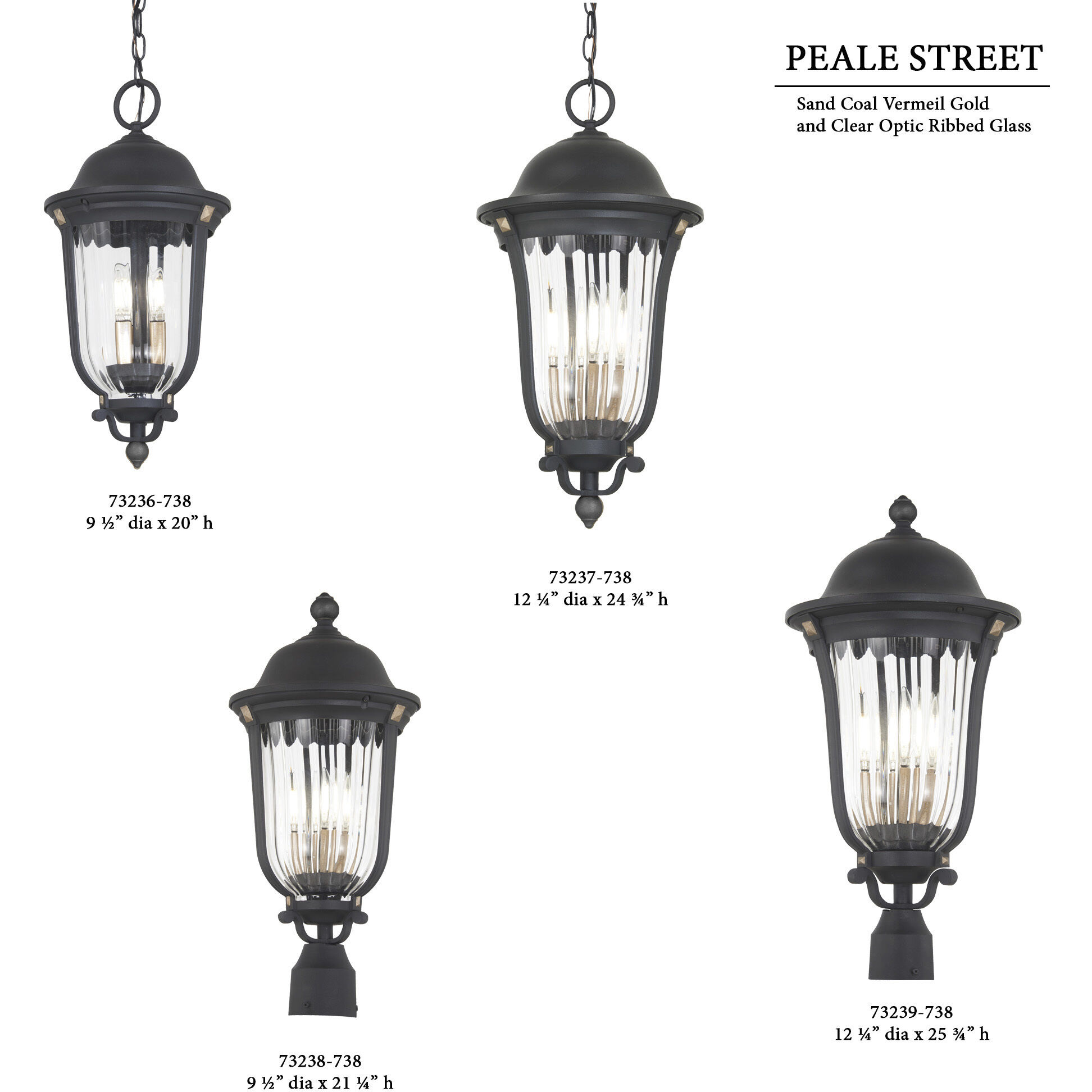 Peale Street 4 Light 12 inch Sand Coal And Vermeil Gold Outdoor Hanging Light, Great Outdoors